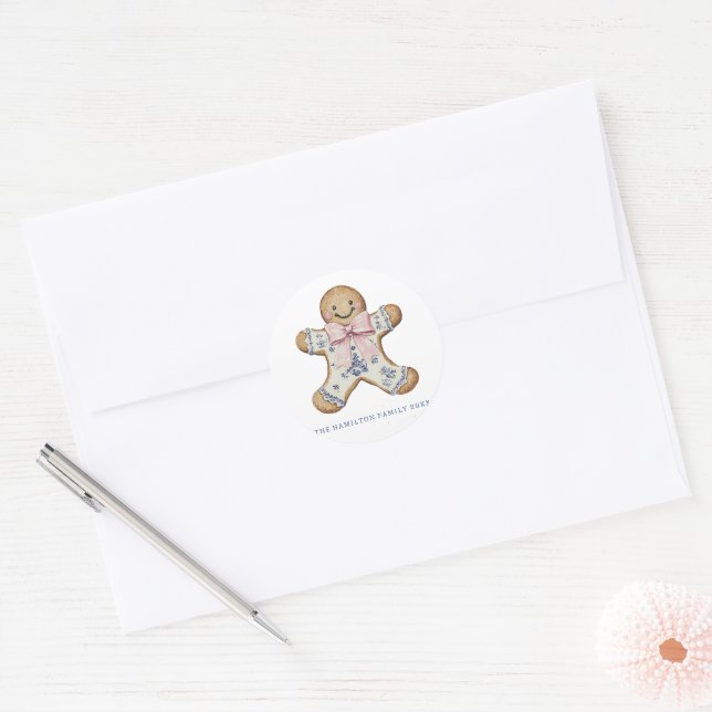 Adesivo Redondo Coquette Chinoisserie Gingerbird Man (Envelope)