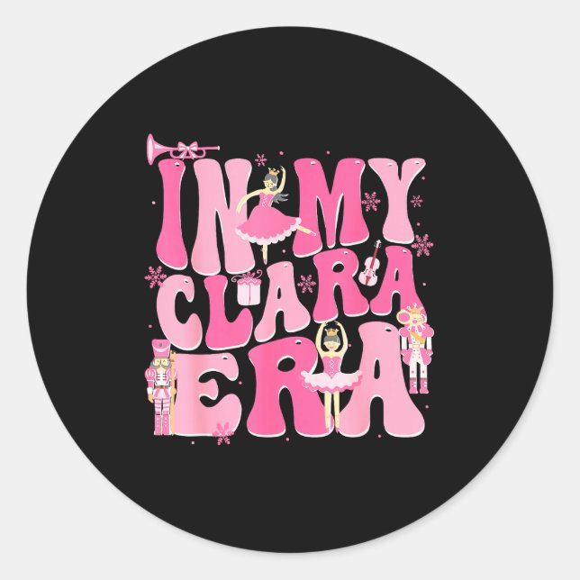 Adesivo Redondo Coquette In My Clara Era Christmas Nutcracker Merr (Frente)