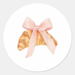 Adesivo Redondo Coquette Pink Arco Croissant Baker