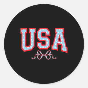 Adesivo Redondo Coquette Usa American Girl Patriótica Julho 4ª Mul