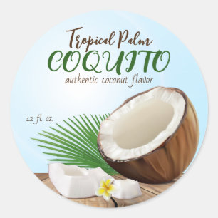 Adesivo Redondo Coquito Coco Tropical