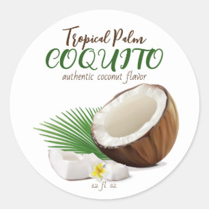 Adesivo Redondo Coquito Coco Tropical