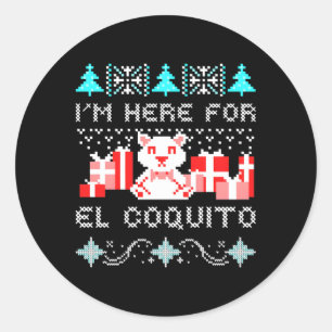 Adesivo Redondo Coquito Porto Rico Ongly Navidad Boricua
