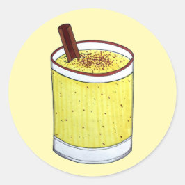 Adesivo Redondo Coquito Puerto Rican Eggnog Rum Bebida de Natal