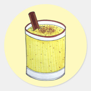 Adesivo Redondo Coquito Puerto Rican Eggnog Rum Bebida de Natal
