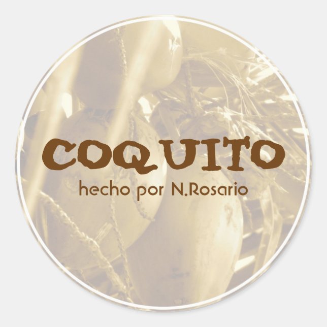 Adesivo Redondo Coquito Puertorriqueño (Frente)
