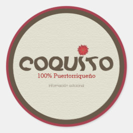 Adesivo Redondo Coquito Puertorriqueno: Coquito de Porto Rico