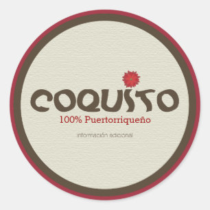 Adesivo Redondo Coquito Puertorriqueno: Coquito de Porto Rico