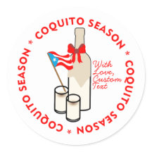 Coquito Season Bottle Label Small Personalize Text