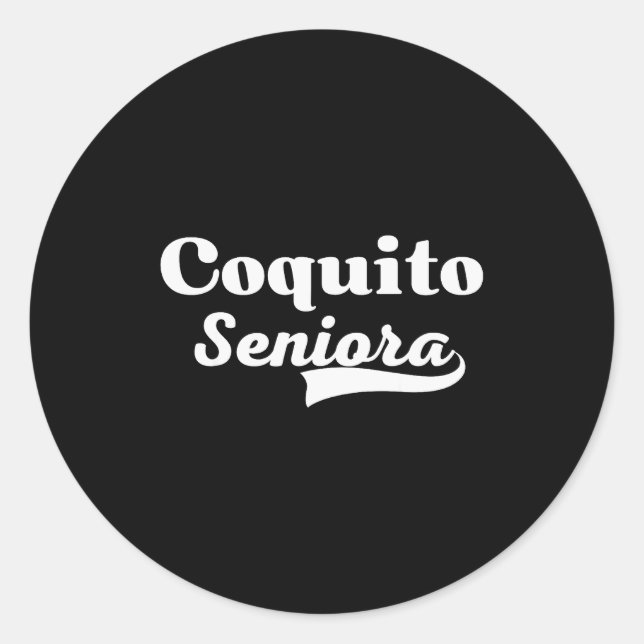 Adesivo Redondo Coquito Seniora Latino Christmas Puerto Rican Drin (Frente)