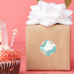 Adesivo Redondo Cor abstrato azul-alaranjada colorida