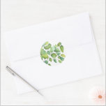 Adesivo Redondo Cor aquosa esverdeada verde botânica<br><div class="desc">Aquarela eucalipto verde-verde-verde. Perfeito para primavera, verão ou eventos de outono. Belo trabalho de arte de aquarela de folhagem verde para ocasiões country, boho, jardim e tema floral. Para começar a alterar nomes e detalhes do evento, clique em "Personalizar este modelo" e edite o texto nas caixas modelo. Para acessar...</div>