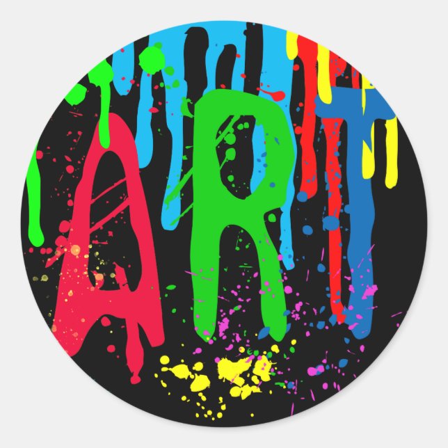 Adesivo Redondo Cor ART pintura escura (Frente)