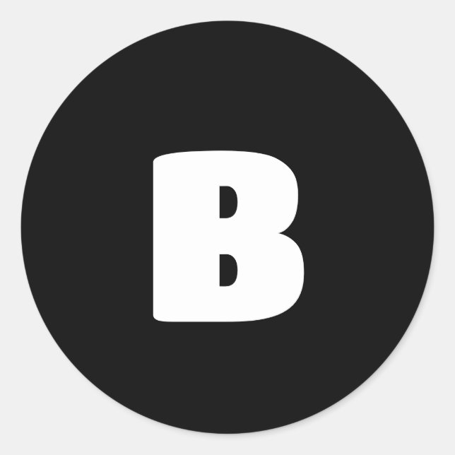 Adesivo Redondo Cor branca a negrito inicial a preto (Frente)