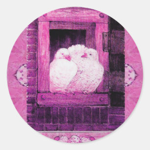 Adesivo Redondo COR BRANCA NA JANELA, preto e branco