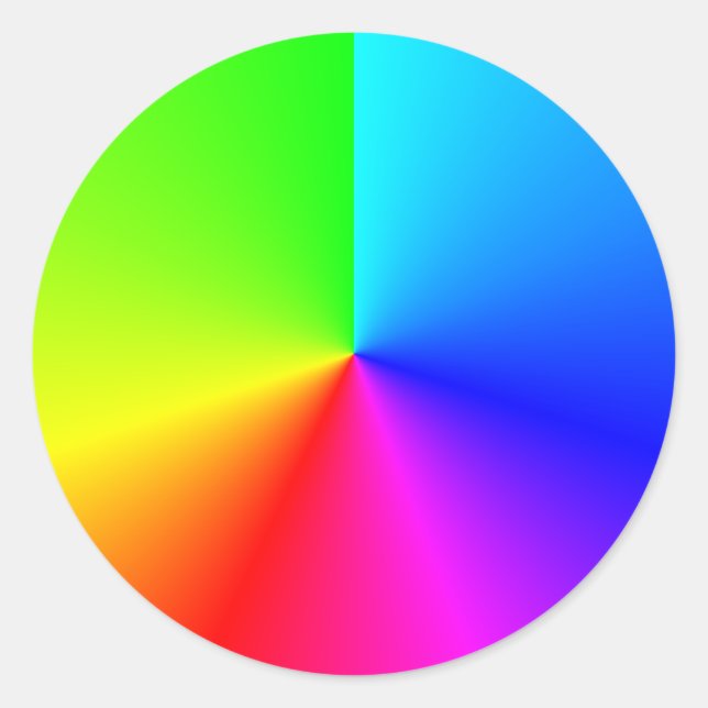 Adesivo Redondo Cor Brilhante Arco-Íris Cinza Radial (Frente)