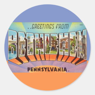 Adesivo Redondo Cor Colorido Vintage Bethlehem PA