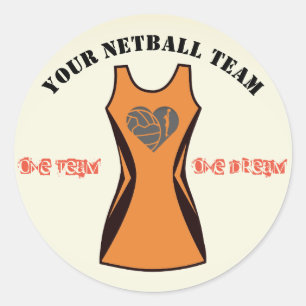 Adesivo Redondo Cor Customisable equipe personalizada do Netball