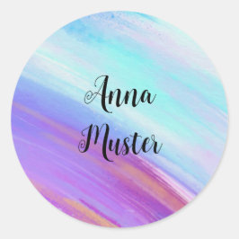 Adesivo Redondo Cor da água - azul rosa | redonda