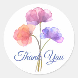 Adesivo Redondo Cor da Água, Rosa Floral