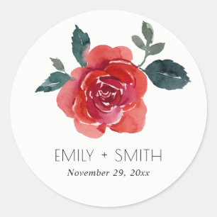 ADESIVO REDONDO COR DA ÁGUA SIMPLES COR VERMELHA ROSA FLORAL DE CO