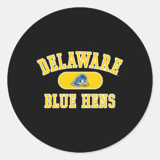 Adesivo Redondo Cor da Equipe da Varsity do Delaware Fighting Blue