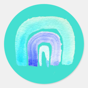 Adesivo Redondo Cor d'água do amor do arco-íris azul