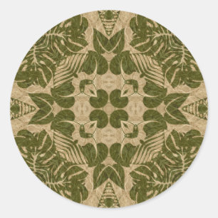 Adesivo Redondo Cor damasco do vintage da arte