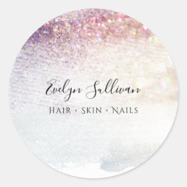 Adesivo Redondo cor-de-água brilhante púrpura