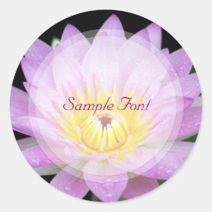 Adesivo Redondo Cor de fundo do lotus vermelho PixDezine/DIY