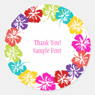 Adesivo Redondo Cor de fundo do PixDezine hibiscus lei/DIY