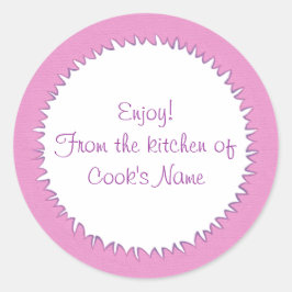 Adesivo Redondo Cor-de-rosa da cozinha de palitos personalizados