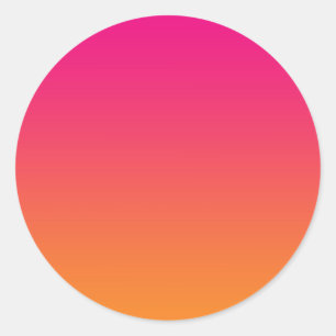 Adesivo Redondo Cor de rosa e laranja