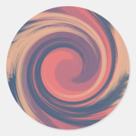 Adesivo Redondo Cor-de-rosa e vórtice azul