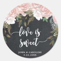 cor-de-rosa giz floral amor é doce varejo casament