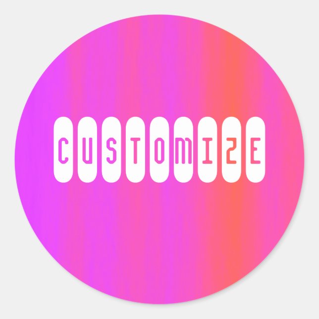 Adesivo Redondo Cor-de-rosa - Modelo (Frente)