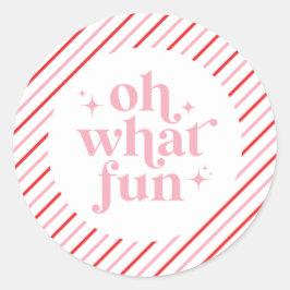 Adesivo Redondo Cor-de-rosa Oh Que Divertido