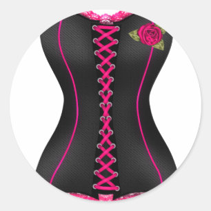 Adesivo Redondo Cor de rosa preto