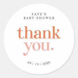 Adesivo Redondo Cor de rosa retrorreflectora | Obrigado Chá de fra