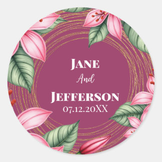 Adesivo Redondo Cor-de-rosa vermelho