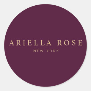 Adesivo Redondo Cor de Vinho Turvo Profissional Elegante Moderno