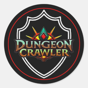 Adesivo Redondo Cor do Escudo do Dungeon Crawler