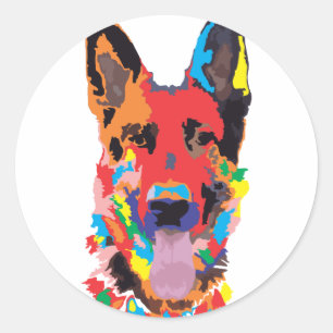 Adesivo Redondo cor do german shepherd
