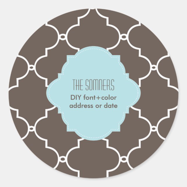 Adesivo Redondo Cor do PixDezines DIY, gola de marrocos (Frente)