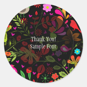 Adesivo Redondo Cor do plano de fundo PixDezine da árvore retrorat