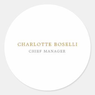 Adesivo Redondo Cor Dourada clássica mínima profissional