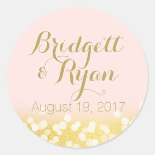 Adesivo Redondo Cor Dourada das Luzes Brilhantes