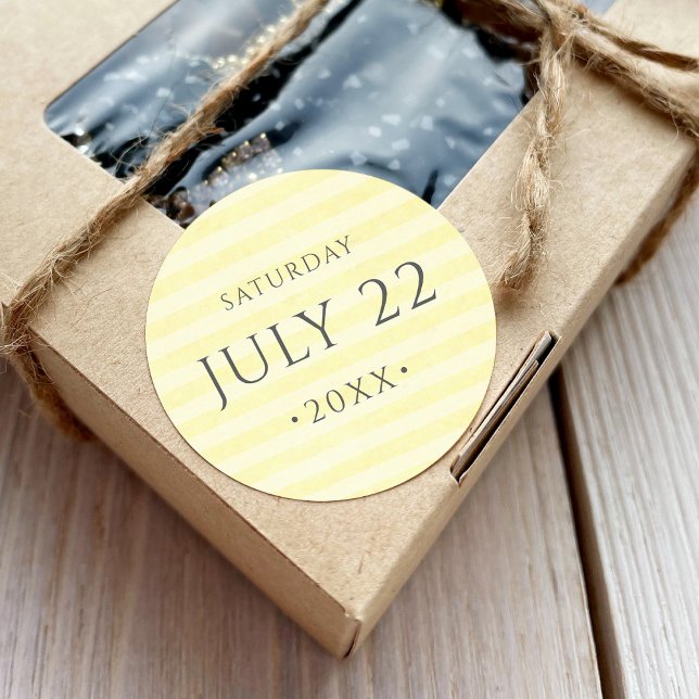 Adesivo Redondo Cor fresca do limão e data (Criador carregado)