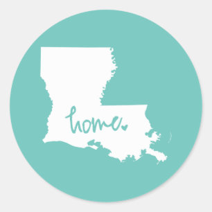 Adesivo Redondo Cor Home do costume de Louisiana