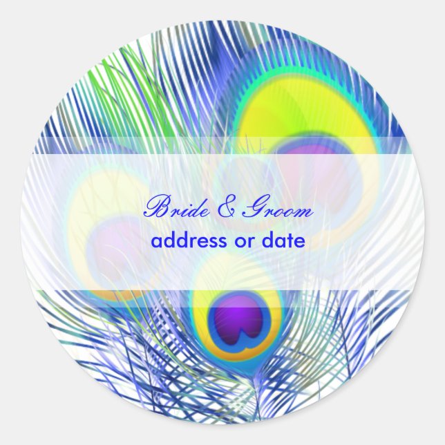 Adesivo Redondo Cor Pavão de PixDezines (Frente)